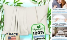 Pillow Cases - 100 Viscose Derived from Bamboo - Cooling Queen Cream