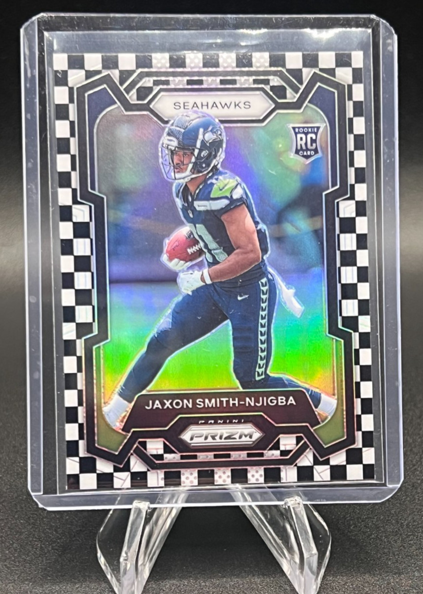 2023 Panini Prizm Jaxon Smith-Njigba RC Black & White Checkerboard Prizm #390