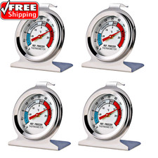 4 Pack Refrigerator Freezer Thermometer Large Dial Analog Thermometer