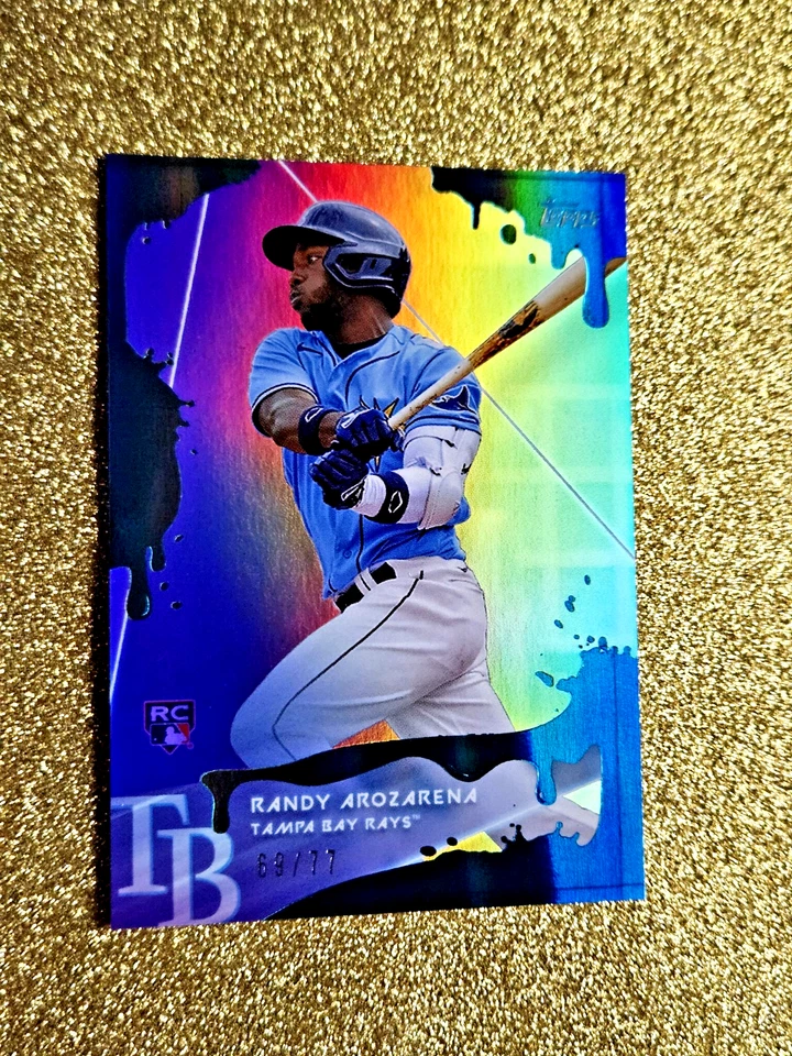 Randy Arozarena 2020 Topps X Steve Aoki Blue Frosting Holo /77 Rookie SSP RC #50 - Image 2 of 4