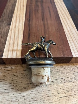 Blanton s Single Barrel Bourbon Whiskey Horse & Jockey Cork Stopper, Letter  S 