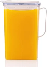 Aqua Fridge Door Water Jug with Handle BPA Free Plastic Pitcher with Flip Top...