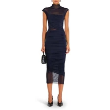 NWT$348 SER.O.YA Tabitha Ruched Midi Sapphire XL Retrofete