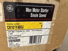 GE Manual Motor Starter CR101Y400J 1HP 1 Pole NEMA 4 New In Box