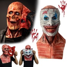 Halloween Props Scary Double-layer Pranks Cosplay Ripped Mask Layout Skull Head
