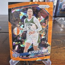 Panini 2025 Prizm WNBA Alysha Clark #129 Washington Mystics Orange Ice Prizm