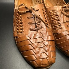 Vtg 8.5B Brazilian Huaraches  Tan Sandal Shoes  Leather  Women  s