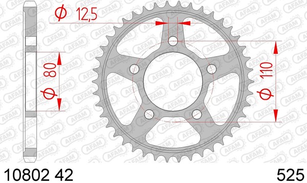 Kettenrad Stahl 42-ZäHne 525# FüR Honda CRF 1000 LD Africa Twin ABS DCT 17-18-image
