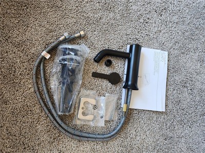Signature Hardware SHWSCLZ107LHMB Lentz Single Hole Faucet w/Drain Matte Black