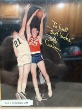 billy cunningham signed 8x10 inscribed. free shipping