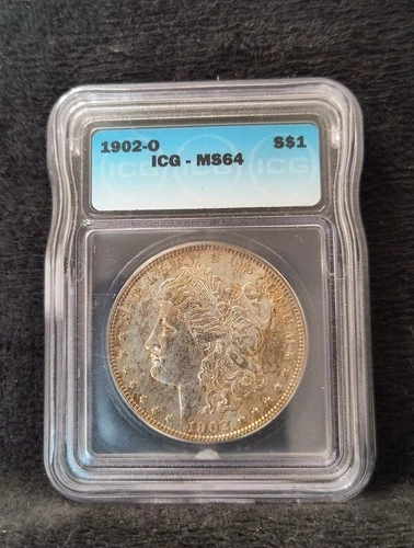 1902-O Morgan Silver Dollar ICG MS64 Strong Strike Toned