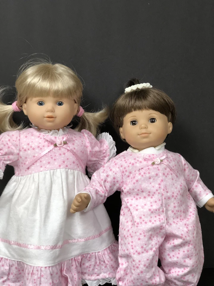 Ropa para Muñeca Bebé Hecho 2 Ajustes American Girl 15" Bitty Girl Twins Pijama Rosa Foto 2 de 4