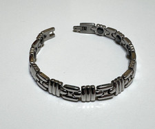 Magnetic Stainless Steel Two Tone 7.75  Link Therapy Bracelet