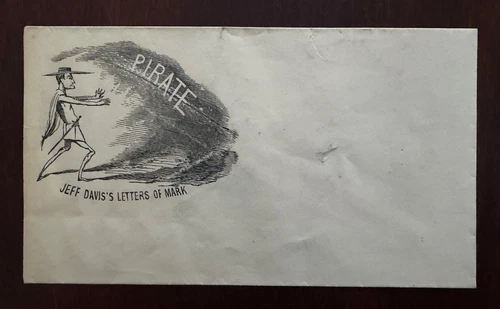 c1860's Civil War Patriotic Cover PIRATE Jeff Davis's letters of mark