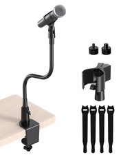 Gooseneck Mic Stand with Clamp, 19-Inch Flexible Desktop Microphone Arm Holde...