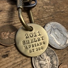 2011 FORD SHELBY MUSTANG GT-350 Brass Key Fob ‘11 Carroll Shelby Cobra Pony Car