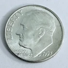 1957 Roosevelt Dime 90% Silver 10c US Coin AU ABOUT UNCIR. CONDITION #6831