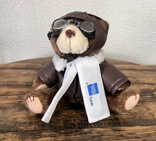 American Express Amex 6" Brown Aviator Bomber Advertising Plush Teddy Bear