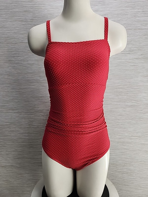NWT Cupshe Womens One Piece Swimsuit Size Small Textured Dots Red Color 