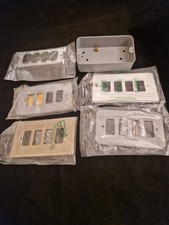 CRABTREE 4g BRONZE GRID PLATE 6574/BZ, 4g White, 4g BG, box 9203 and 4g yoke