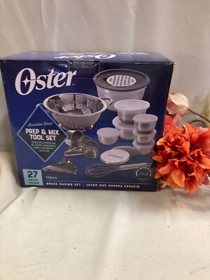 Oster 27 Piece Stainless Cooking Tool Mixing Bowl Measuring Set 