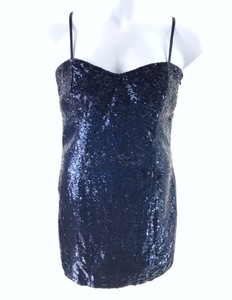 navy blue sequin mini dress