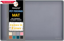 Silicone Cat  Dog Food Mat for Floors Waterproof, Anti-Slip Dog Bowl Mats for F