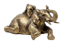 Elephant and Baby Ornament Bronze Sculpture Statue Home Decor Accessories Gift