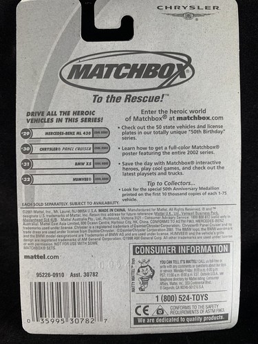 2002 MATCHBOX - TO THE RESCUE! - CHRYSLER PANEL CRUISER - COOL RIDES - #30/75 - Picture 7 of 7