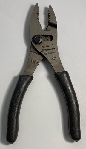 Snap On Tools 46ACF Pliers Black Talon Soft Grip 6-1/2" Slip Joint 3 Way USA