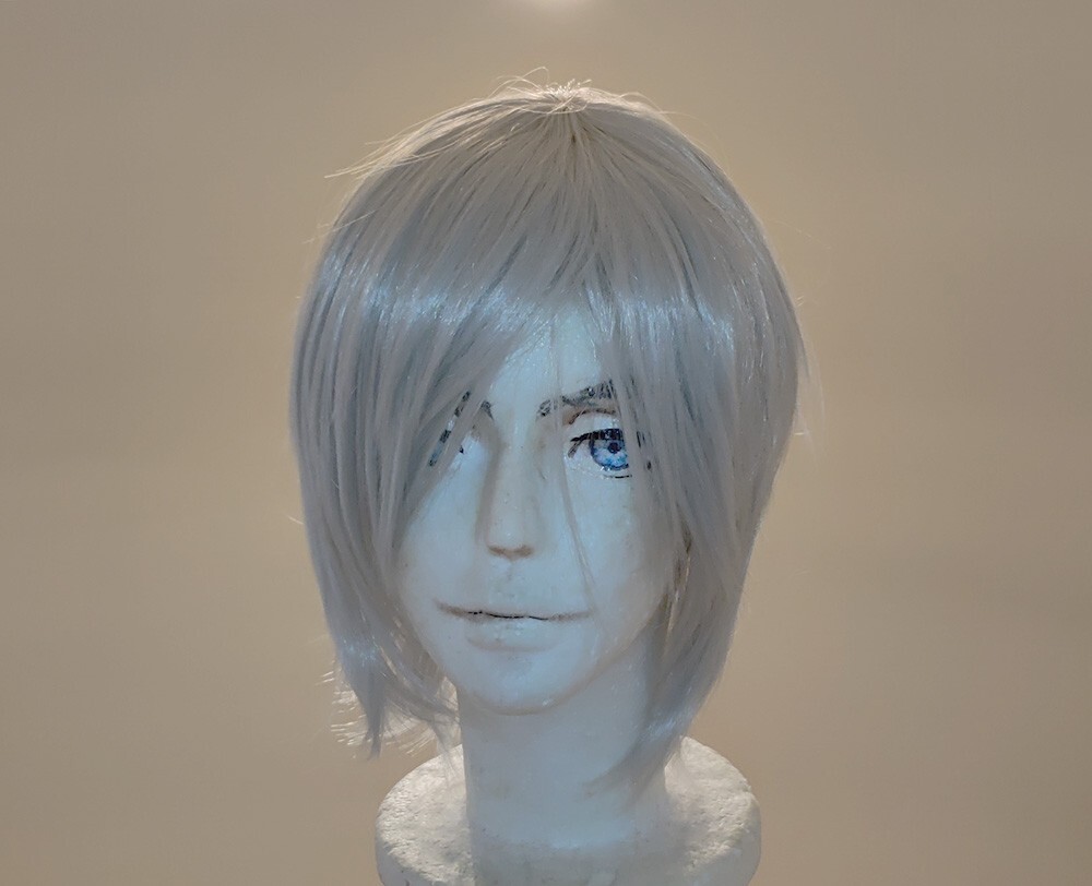 New Silver Gray Cosplay Anime wig, short Free Wig net and free