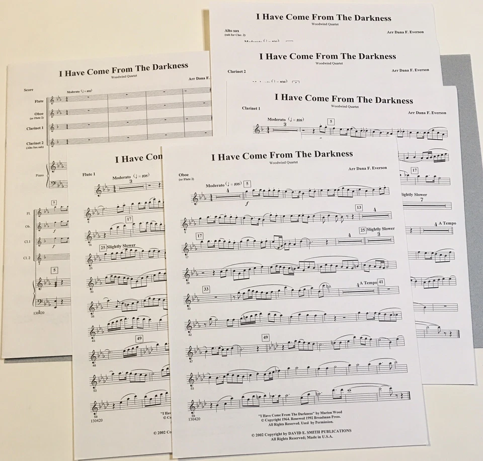 Нотный квартет I Have Come From the Darkness Woodwind Arr Dana F Everson L3 - Изображение 2 из 3