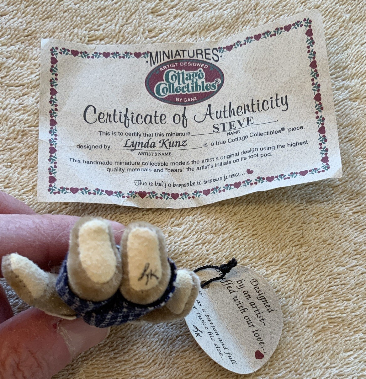 Ganz Cottage Collectibles 3" Miniature Jointed Bear STEVE #CC7206