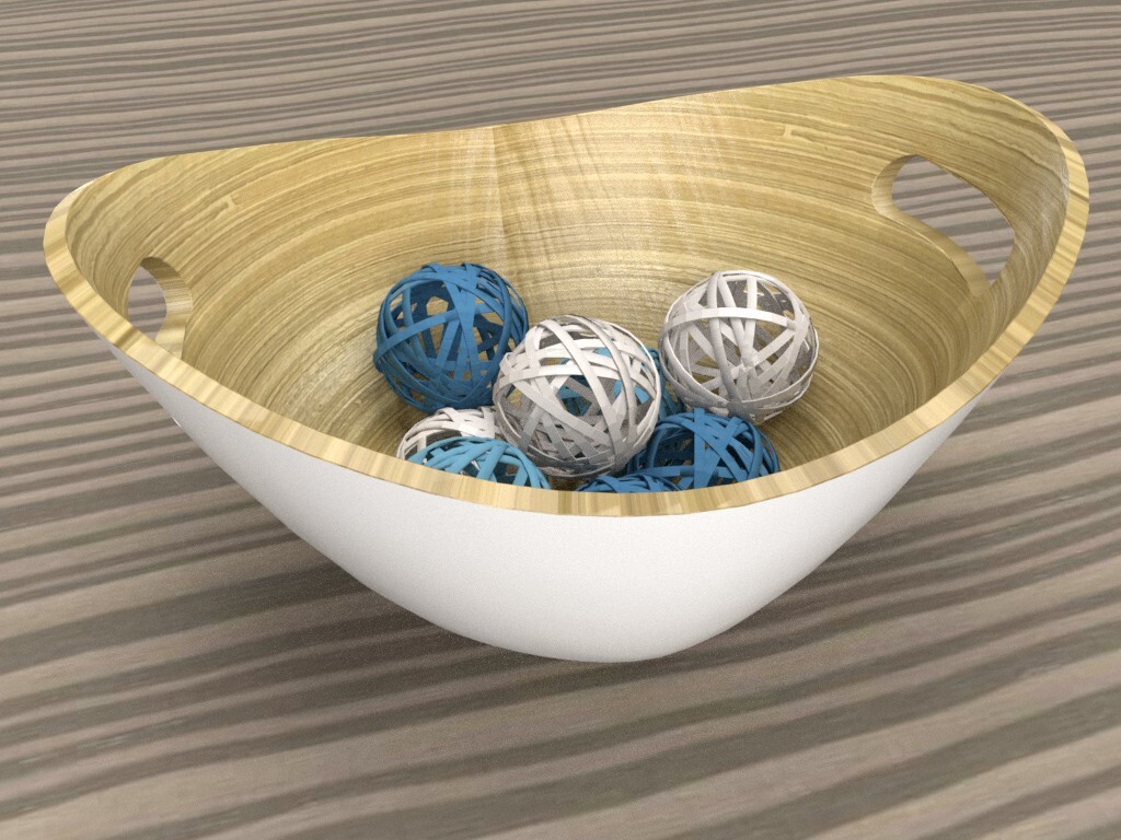 Modern Bamboo Wood Fruit Or Vegetable Bowl Decorative Home Decor Kitchen Counter