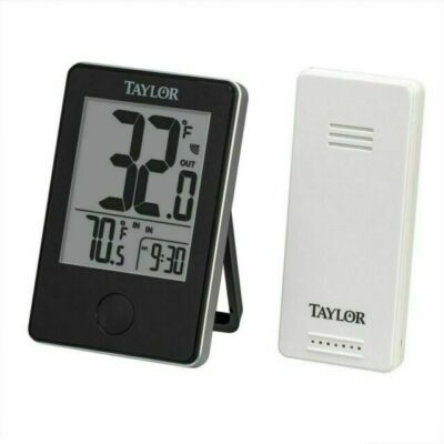 Taylor Wireless Indoor/Outdoor THERMOMETER Sensor Digital LCD Black Plastic 1730