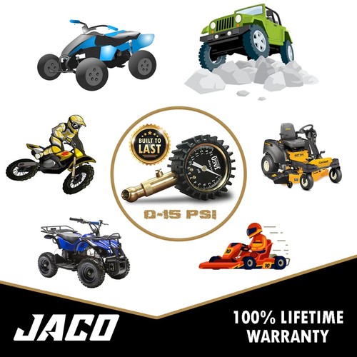 1 nuevo medidor de neumáticos de baja presión Jaco ATV/UTV 15 PSI - Imagen 6 de 6