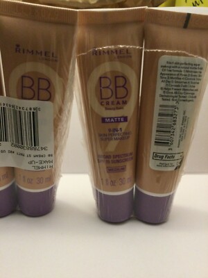 LOT OF 4 Rimmel BB Cream Matte 9-in-1 Skin Perfecting Super Makeup  Medium  READ