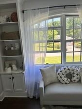 Pair White Sheer Curtains Panels 88  L x 52 " W. Wedding,baby