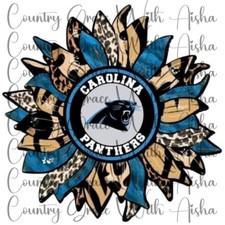 Sublimation Transfer Print Panthers Sunflower Ready To Press Heat Transfer