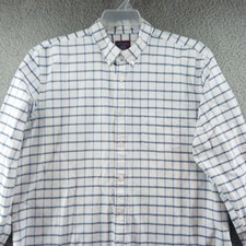 Untuckit Shirt Mens Extra Large Blue Plaid Checked Long Sleeve Button Down
