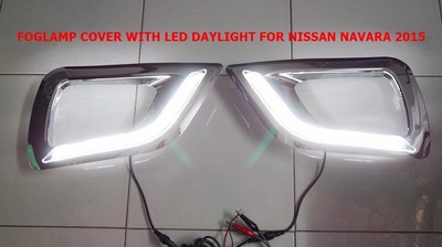 CHROME FOG LAMP LIGHT COVER WITH DAYLIGHT RUNNING  FOR NISSAN NAVARA/NP300 2015 