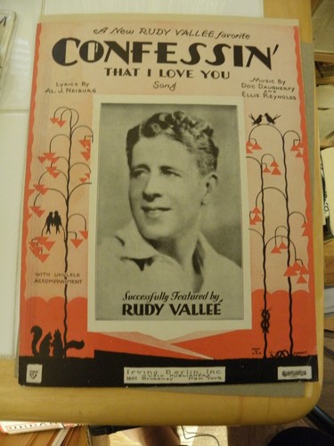 Rudy Valleé 1930 Sheet Music Confessin' That I Love You Photo Cvr Ukulele Vallee - Picture 2 of 8