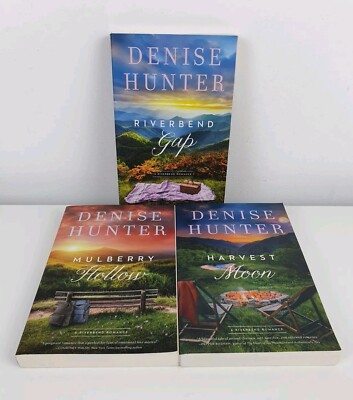 3x DENISE HUNTER Lot Bundle Riverbend Gap, Mulberry Hollow, Harvest Moon Book