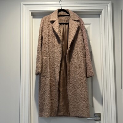 Helmut Lang Shaggy Alpaca and Virgin-Wool Blend Coat size XS