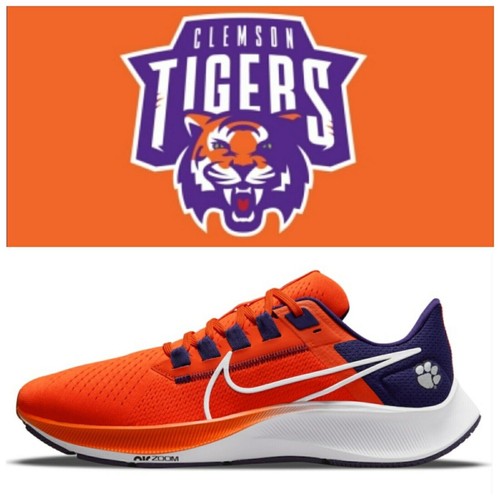 Nike Air Zoom Pegasus 38 Clemson Tigers NCAA Men Shoes Size 10 Orange DJ0819-800 - Picture 11 of 23