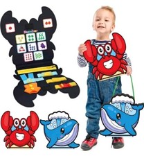 Set Of 2CUKU Toddler Busy Board Book Montessori Toy Crab  Whale Sensory Toy