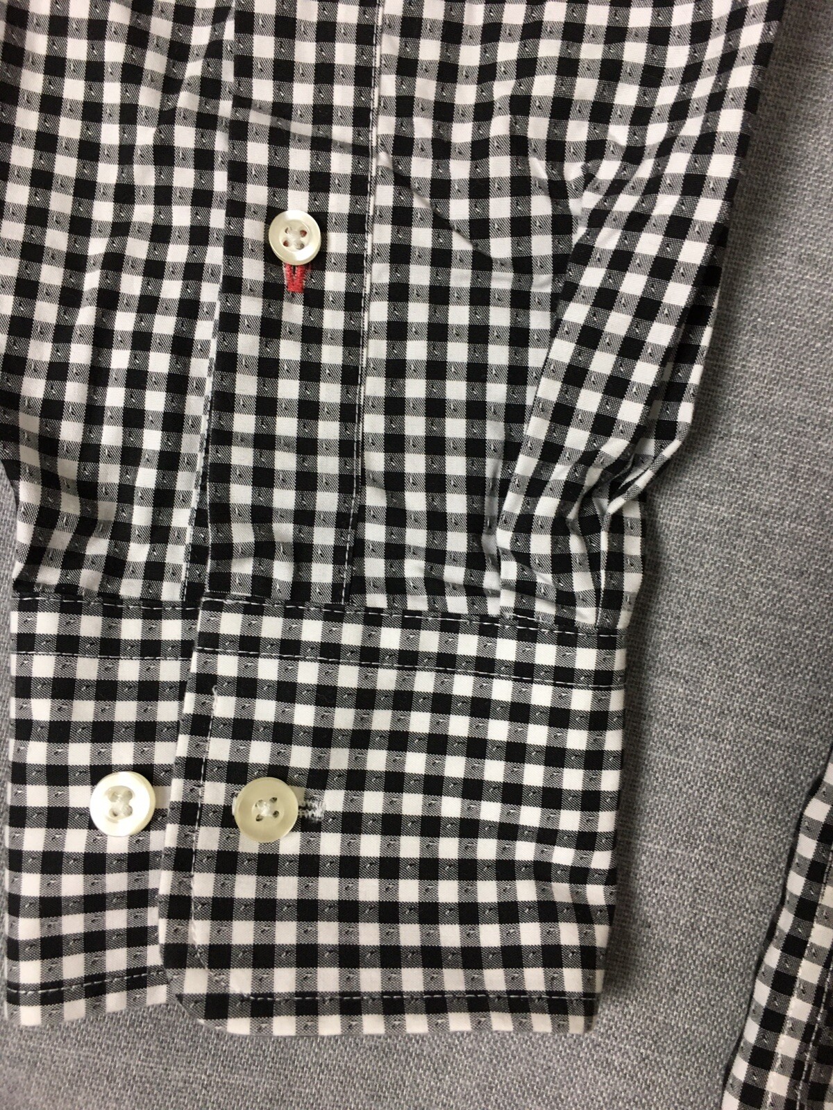 Tommy Hilfiger Shirt Mens 15.5 ( 34-35) Gray Plaid Long Sleeve  Button Down thumbnail 2