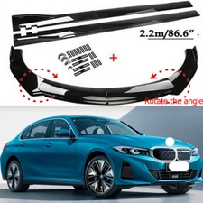 Glossy Black Car Front Bumper Lip Spoiler Splitter Body Kit /Side Skirts FOR BMW