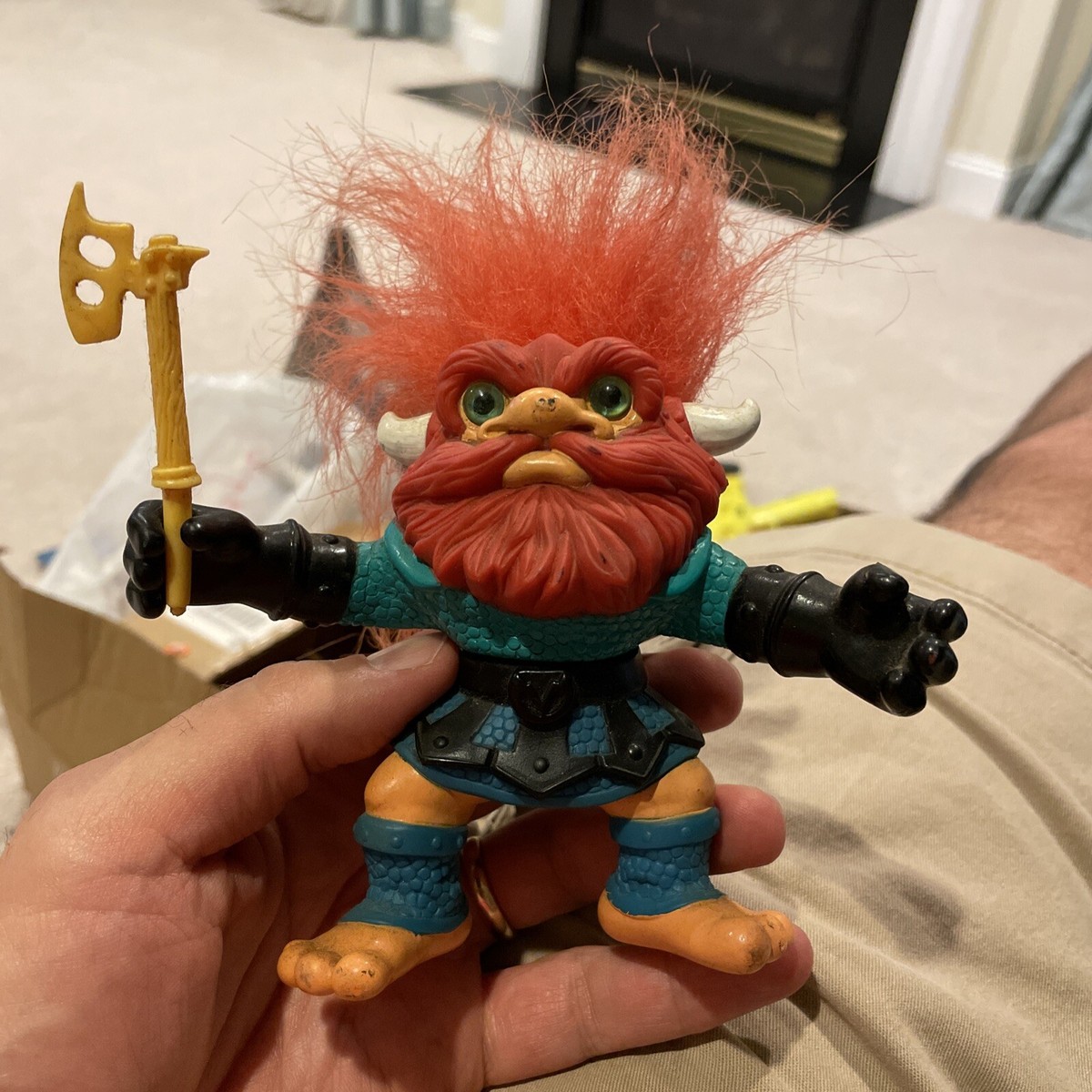 Hasbro Battle Trolls Trollaf Viking Vintage 1992 Figure red Hair