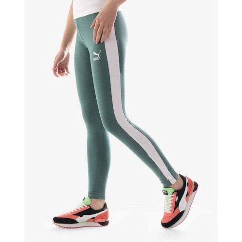 PUMA Ladies Green Gables u0026 Ivory Glow Iconic T7 MR Leggings, NWT! | eBay